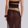 Arlea Draped Maxi Dress With Beaded Trim