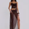 Arlea Draped Maxi Dress With Beaded Trim