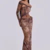 Dahna Macrame Mesh Maxi Dress