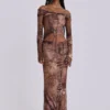Dahna Macrame Mesh Maxi Dress