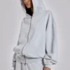 Grey Marl Oversized Monster Hoodie