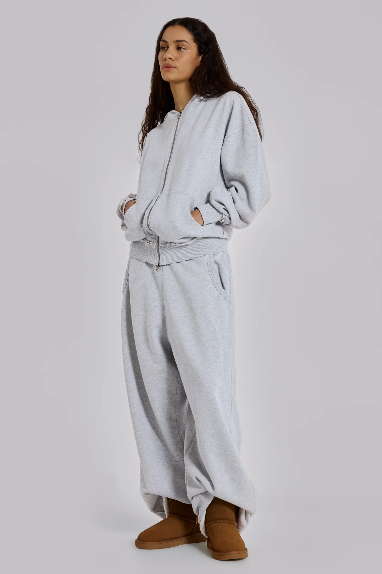 Grey Marl Oversized Monster Hoodie