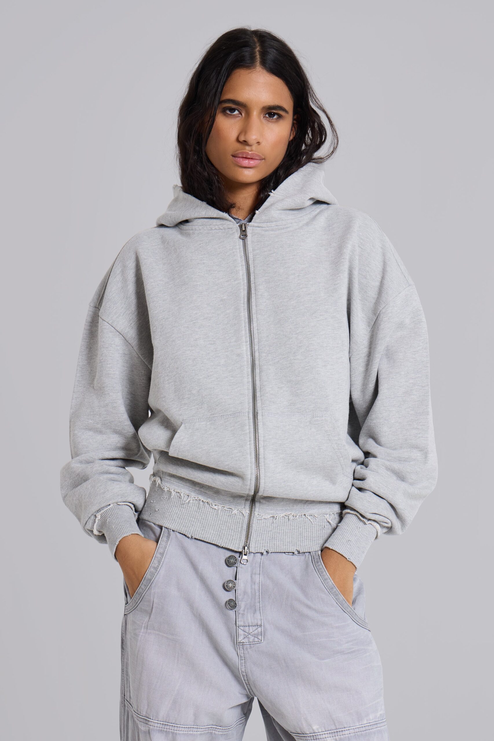 Grey Marl Oversized Monster Hoodie