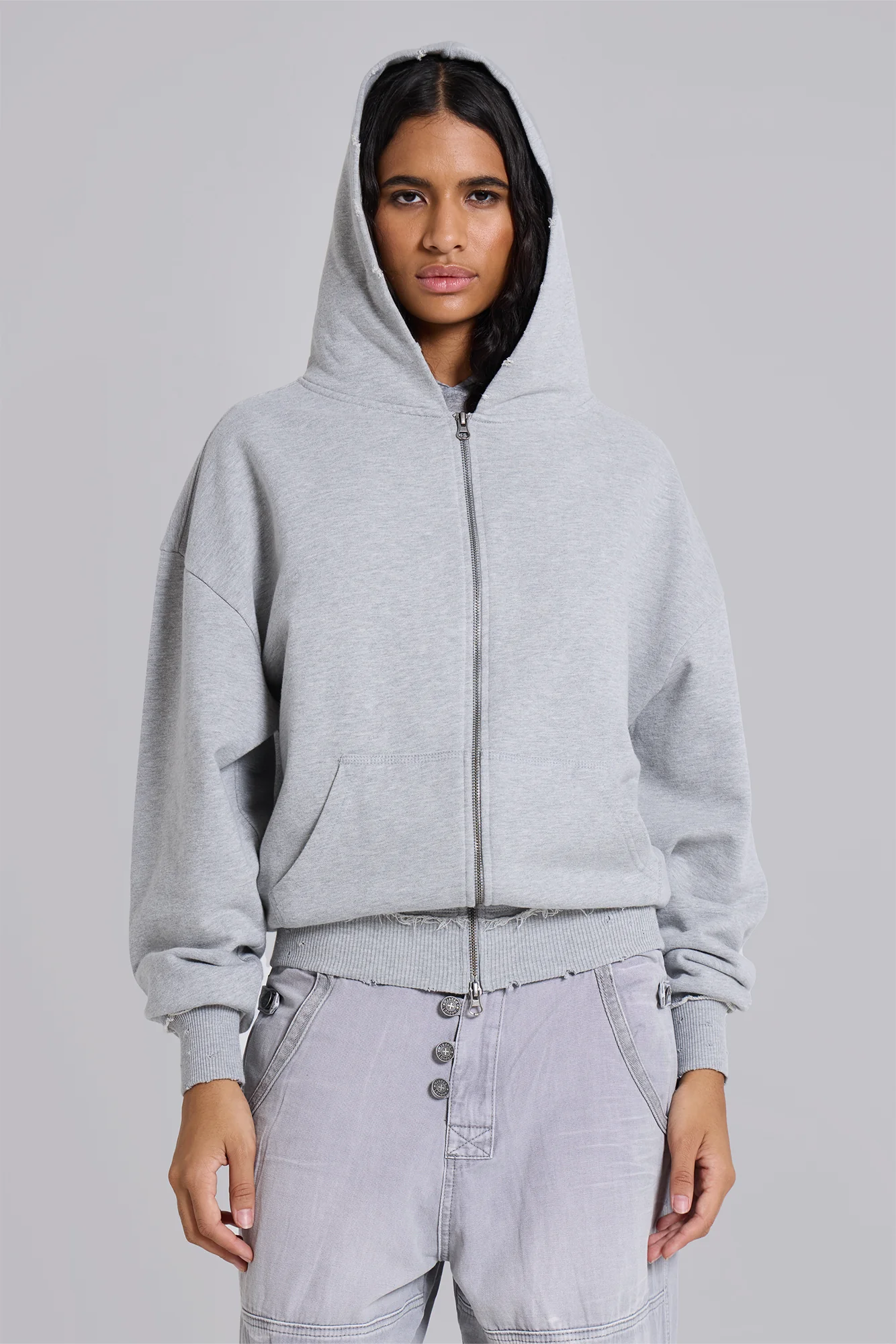 Grey Marl Oversized Monster Hoodie