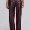 Oxblood Faux Leather Pants