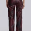 Oxblood Faux Leather Pants
