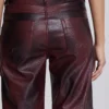 Oxblood Faux Leather Pants