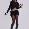 Black Rhea Lace Bloomer Shorts