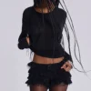 Black Rhea Lace Bloomer Shorts