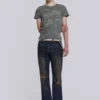Embroidered Bass Flared Jeans