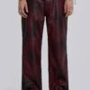 Oxblood Faux Leather Pants