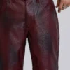 Oxblood Faux Leather Pants