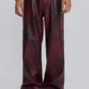 Oxblood Faux Leather Pants
