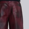 Oxblood Faux Leather Pants