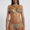 Allure Striped Knit Micro Bikini Bottoms