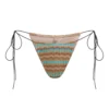 Allure Striped Knit Micro Bikini Bottoms