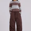 Brown Parachute Cargo Pants