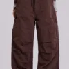 Brown Parachute Cargo Pants