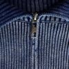 Tribeca Blue Ribbed Off The Shoulder Knit