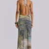 Cindy Plunge Maxi Dress In Green