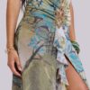 Cindy Plunge Maxi Dress In Green