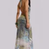 Cindy Plunge Maxi Dress In Green