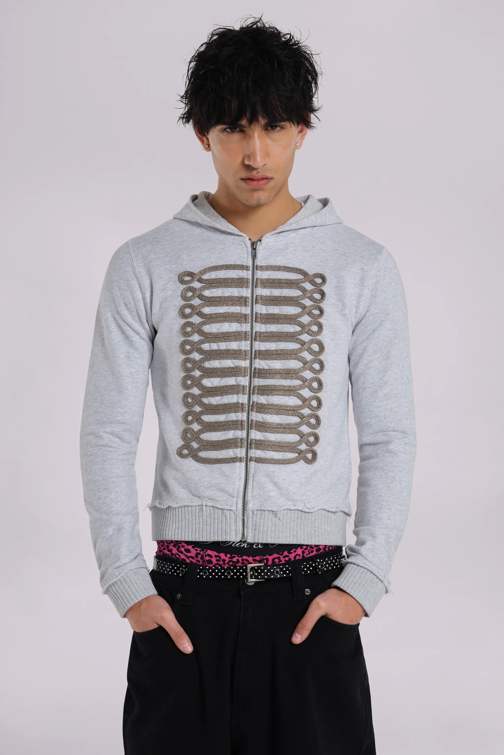 Grey Marl Military Monster Hoodie