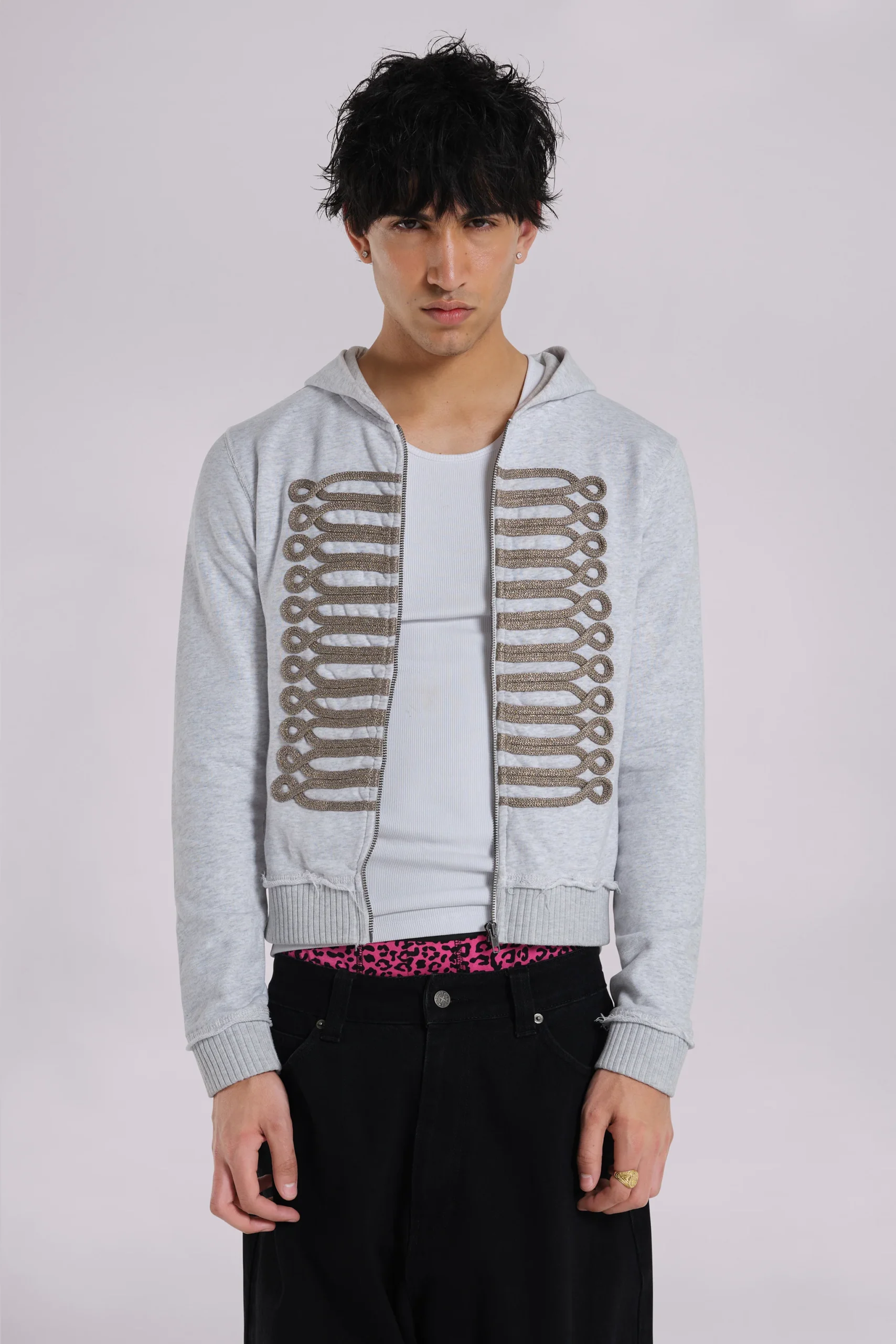 Grey Marl Military Monster Hoodie