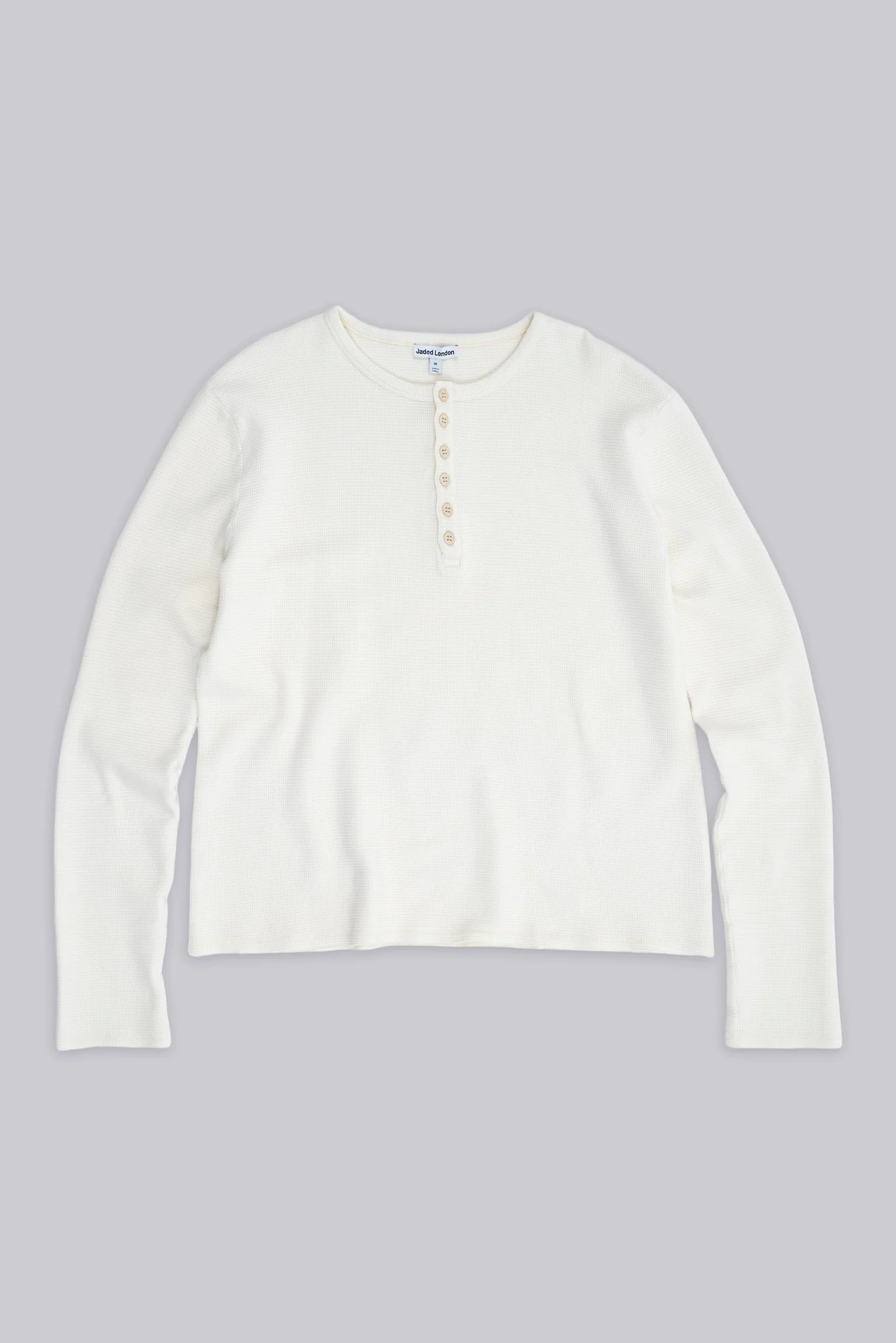 1491-ecru-waffle-henley-top-2.webp Ecru Waffle Henley Top