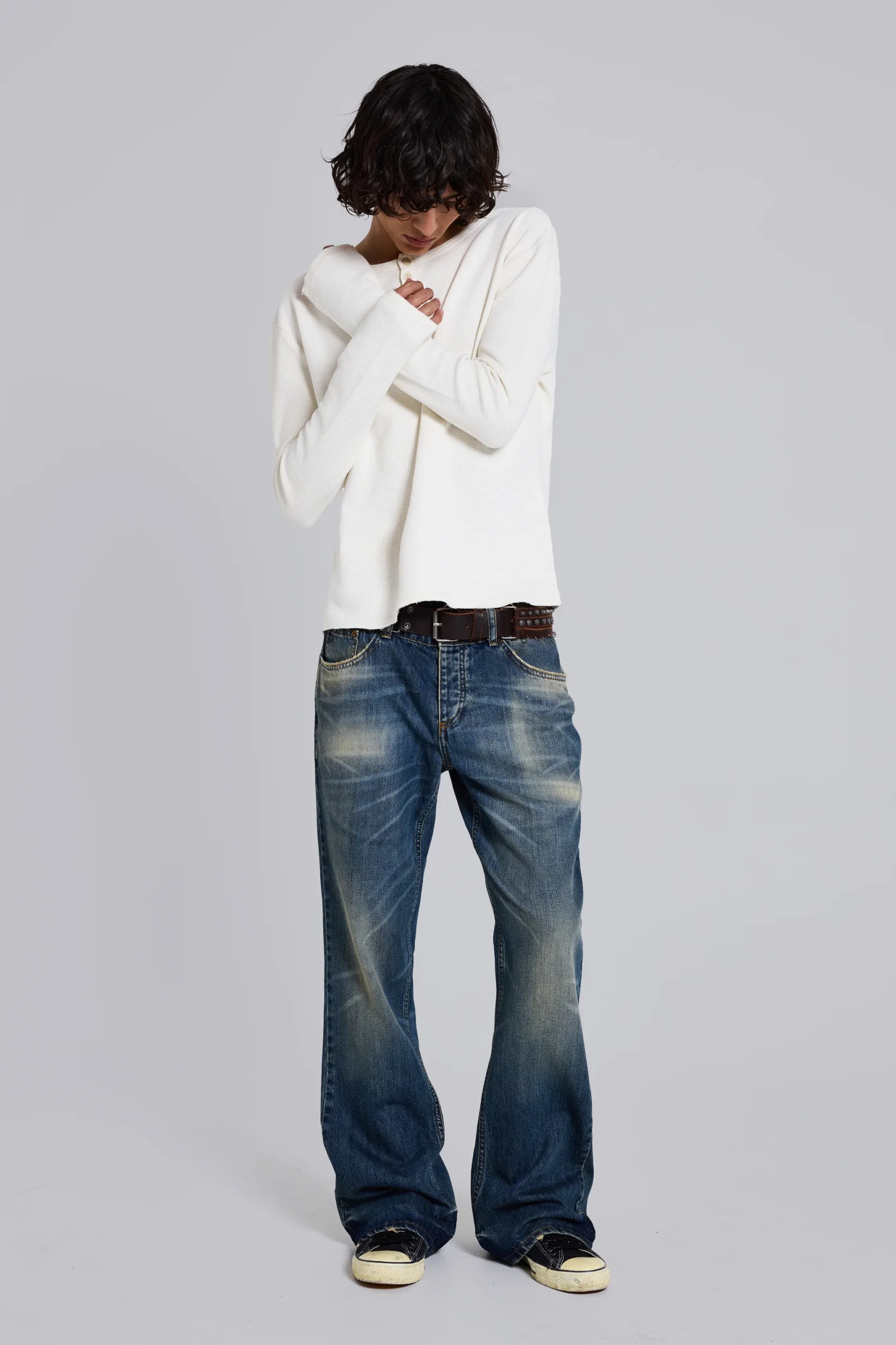 1491-ecru-waffle-henley-top-7.webp Ecru Waffle Henley Top