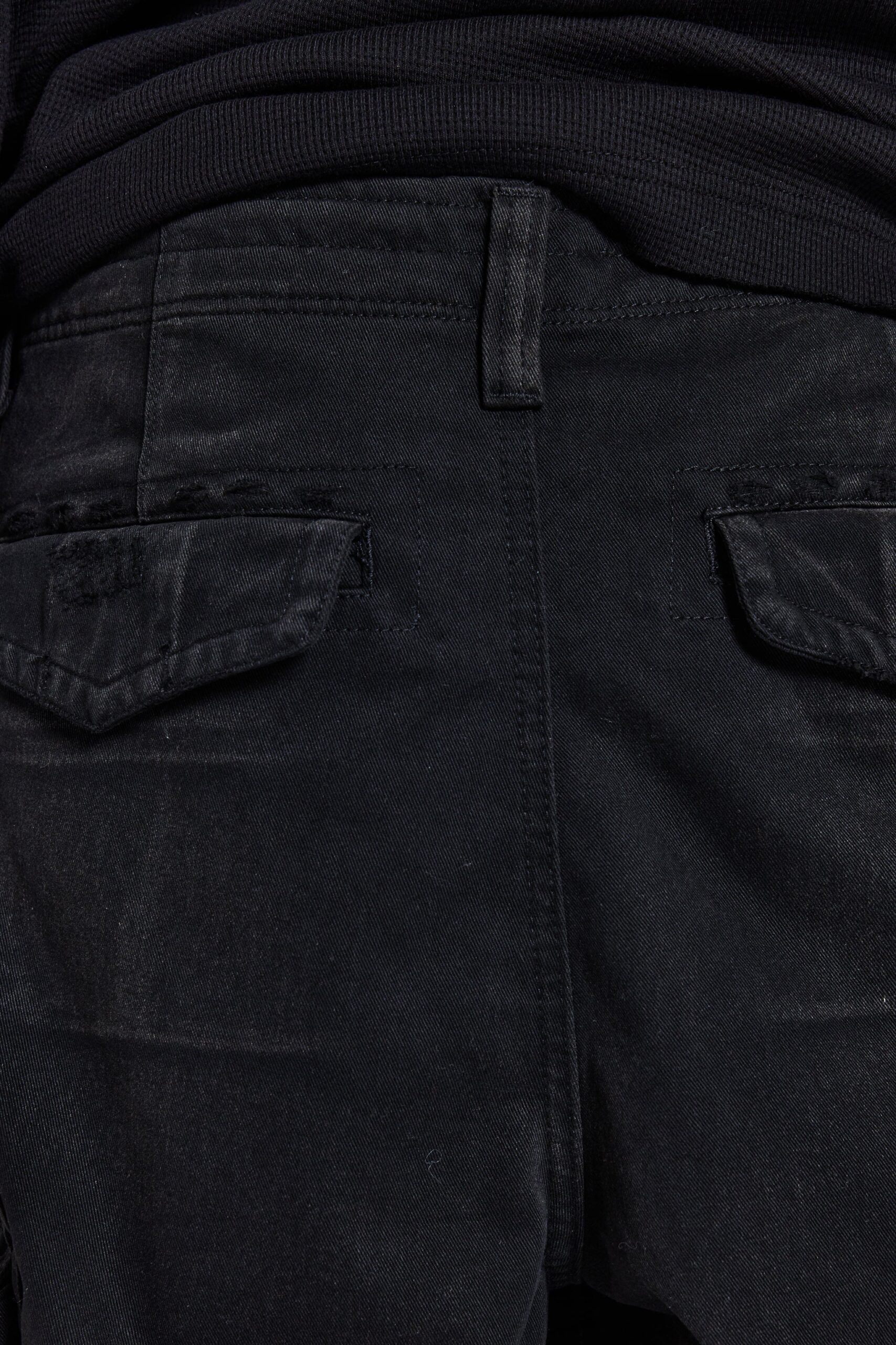 Black Distressed Beach Cargo Shorts