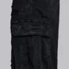 Black Distressed Beach Cargo Shorts