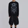 Black Distressed Beach Cargo Shorts