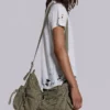 Khaki Military Utility Satchel Bag