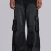 Sun Faded Black Trooper Cargo Pants
