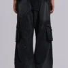 Sun Faded Black Trooper Cargo Pants