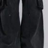Sun Faded Black Trooper Cargo Pants
