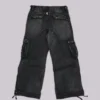 Sun Faded Black Trooper Cargo Pants