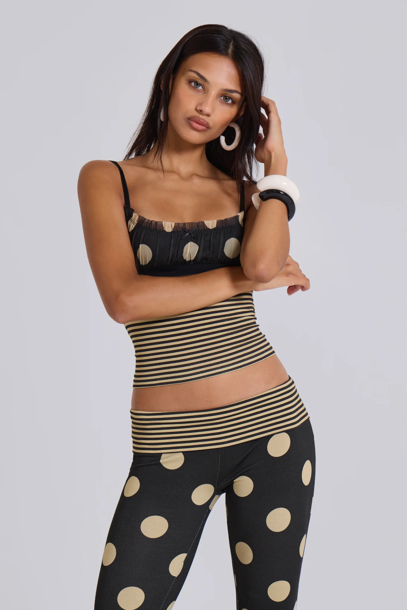 1611-lola-ruched-cami-top-in-polkadot-stripe-5.webp Lola Ruched Cami Top in Polkadot Stripe
