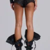 Rebel Military PU Leather Mini Shorts
