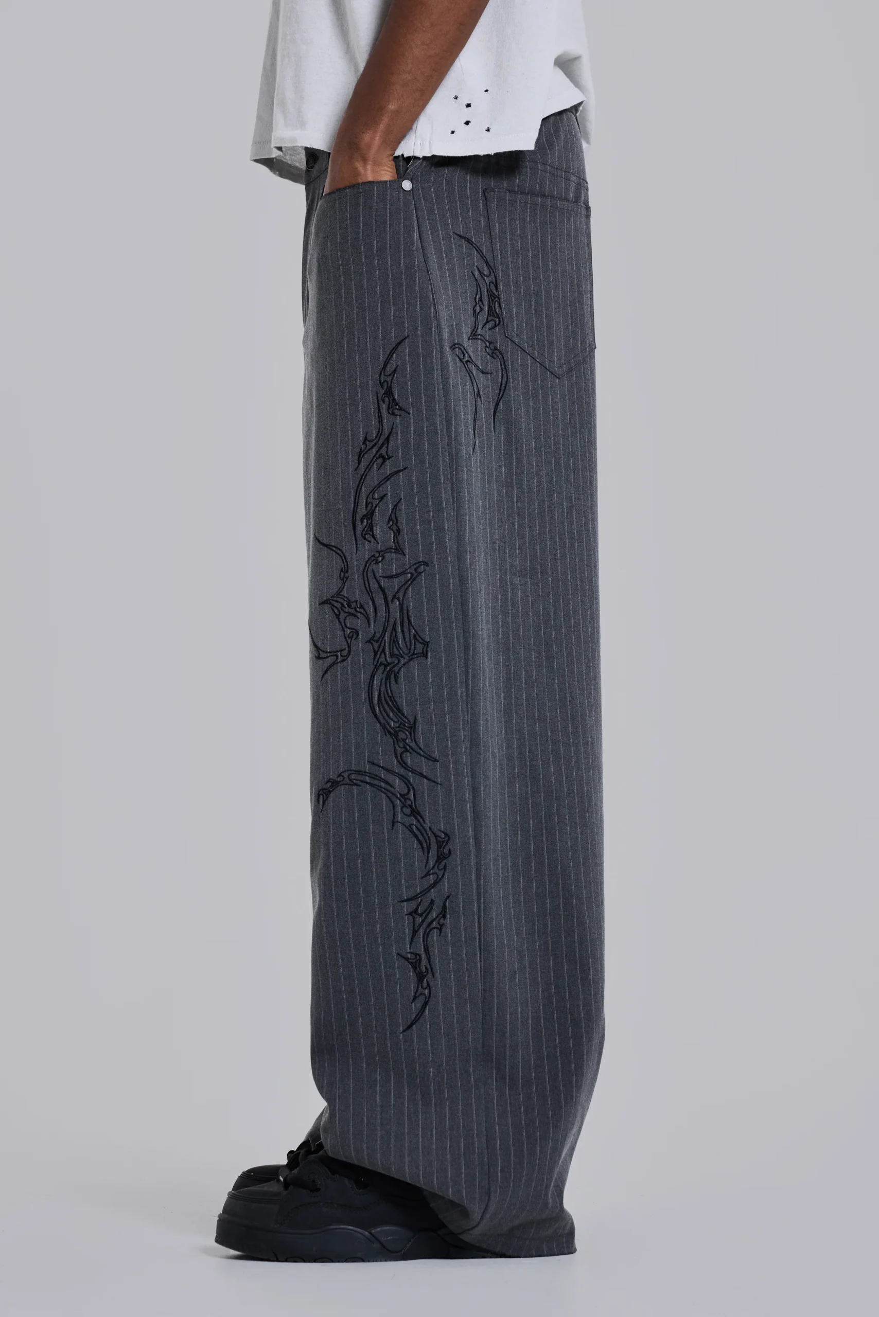 Tattoo Pinstripe Goliath Suit Pants