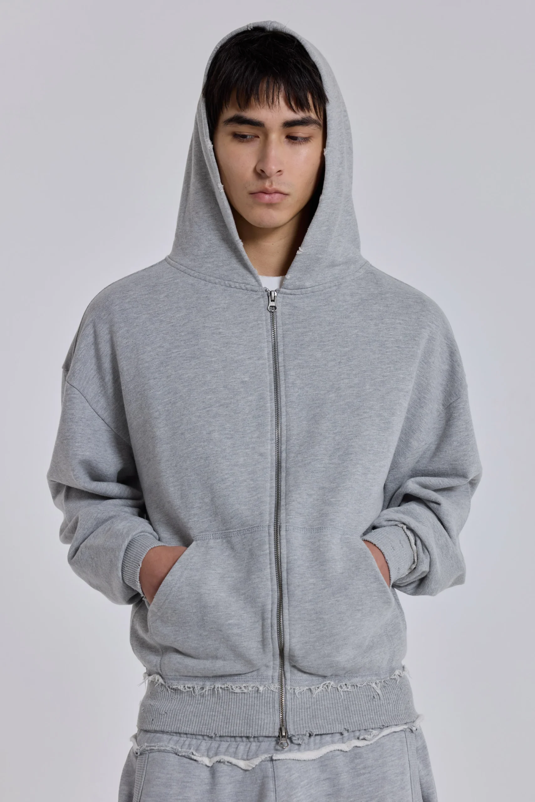 Grey Marl Oversized Monster Hoodie
