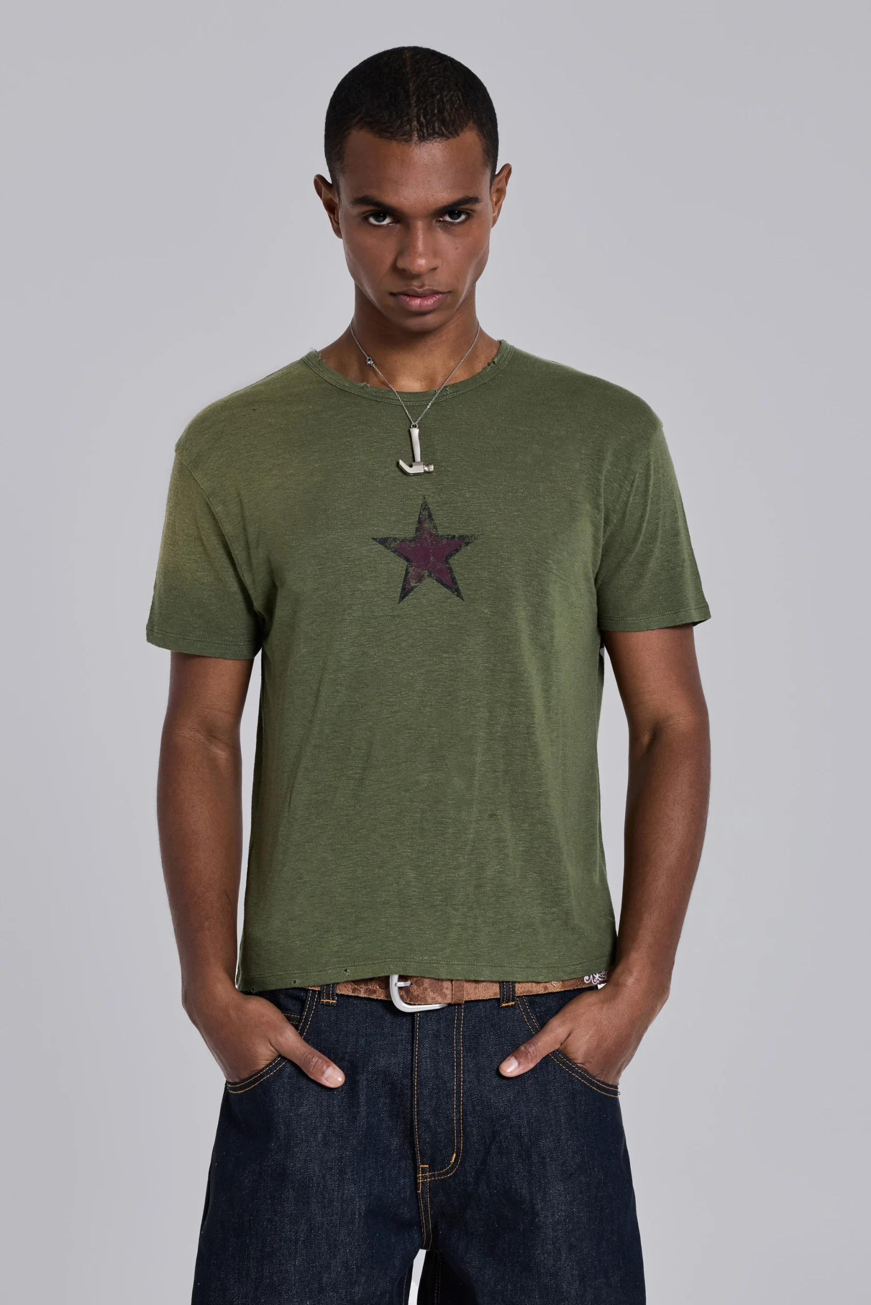 Green Star Sun Faded T-Shirt