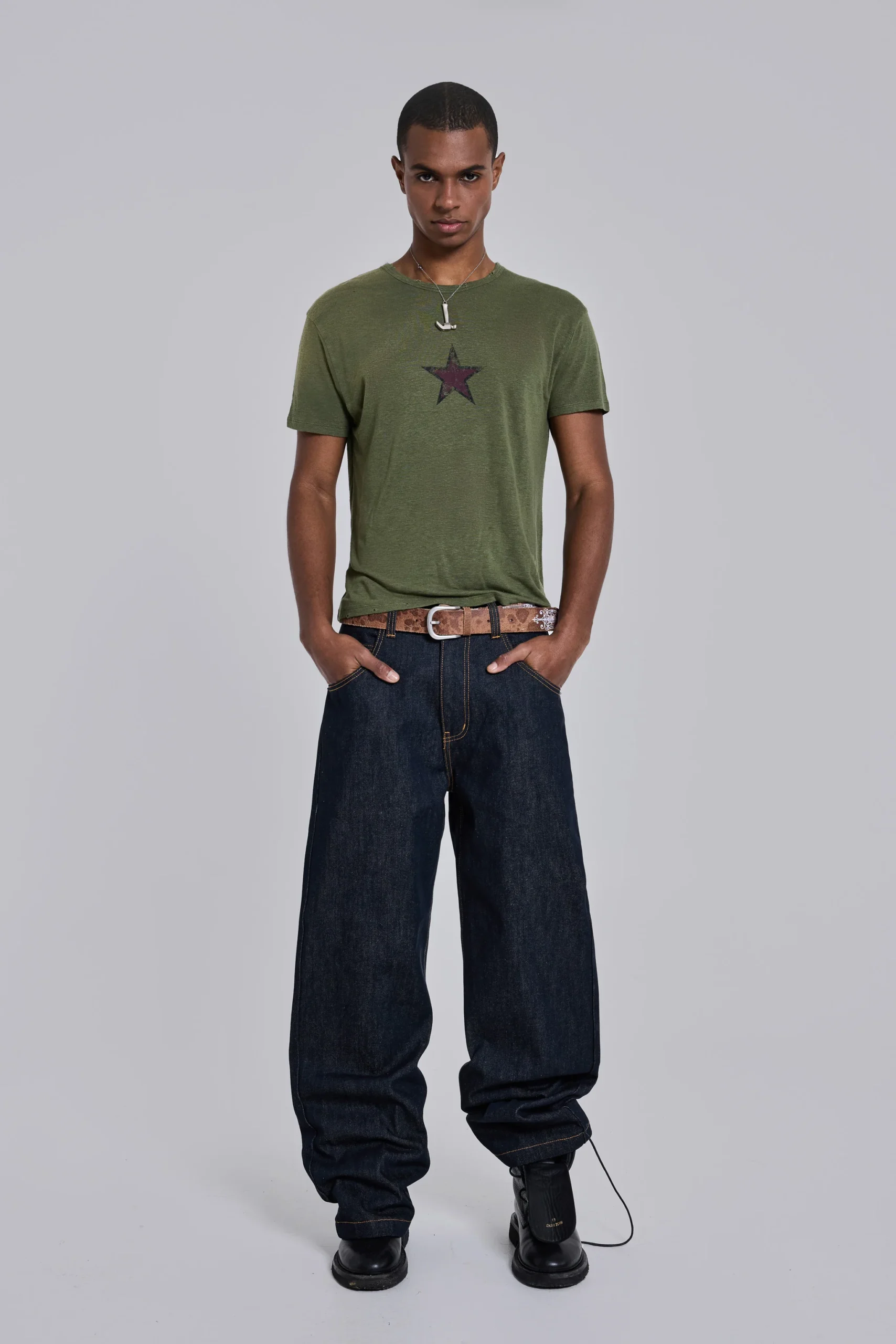 Green Star Sun Faded T-Shirt