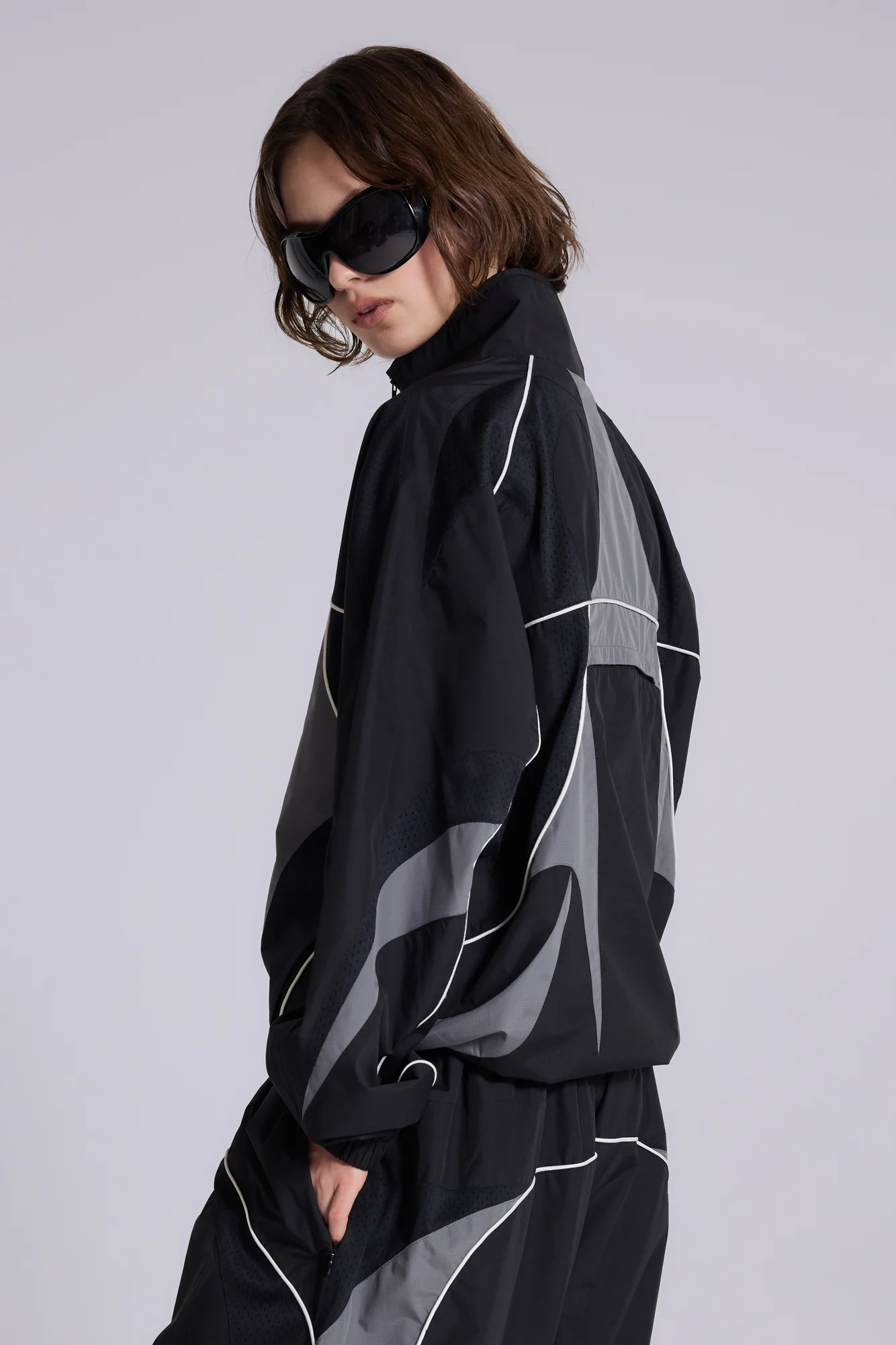 Black Panelled Vapor Jacket