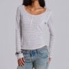 Stripe Mist Henley Top