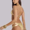 Idol Metallic Bandage Bikini Top in Gold