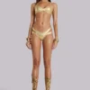 Idol Metallic Bandage Bikini Top in Gold