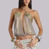Morgana Metallic Sequin Chiffon Top