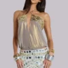 Chara Embellished Mirror Mini Skirt